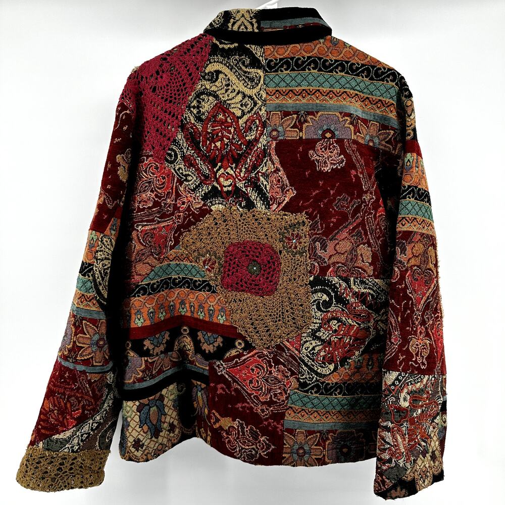 Chico's Shacket Jacket Patchwork Tapestry Paisley… - image 6